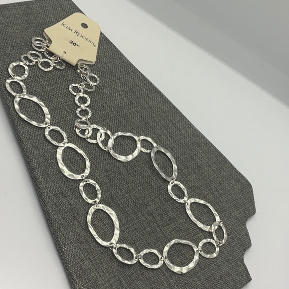 Kim Rogers Jewelry - Kim Rogers Hammered Disk Silver-tone Necklace